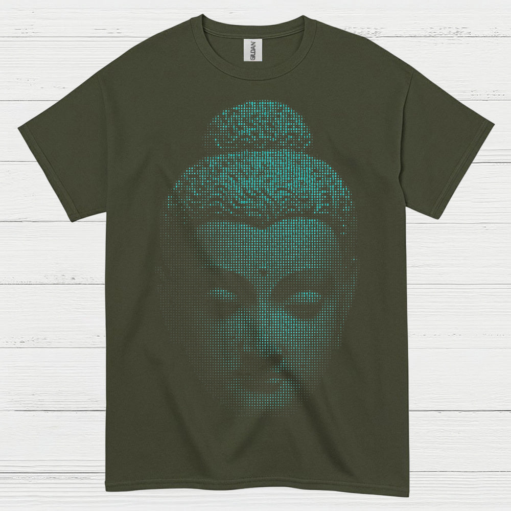 Digital Buddha Face Meditation T Shirt