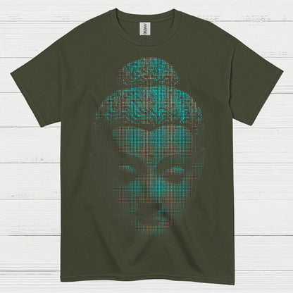 Digital Buddha Face Meditation T Shirt