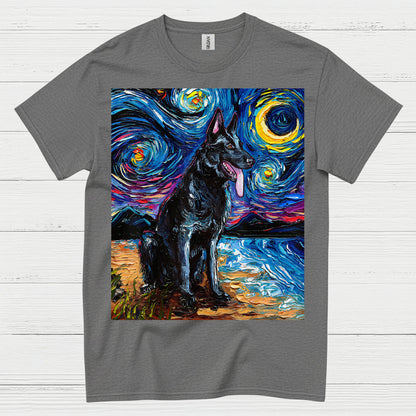Starry Night German Shepherd T Shirt