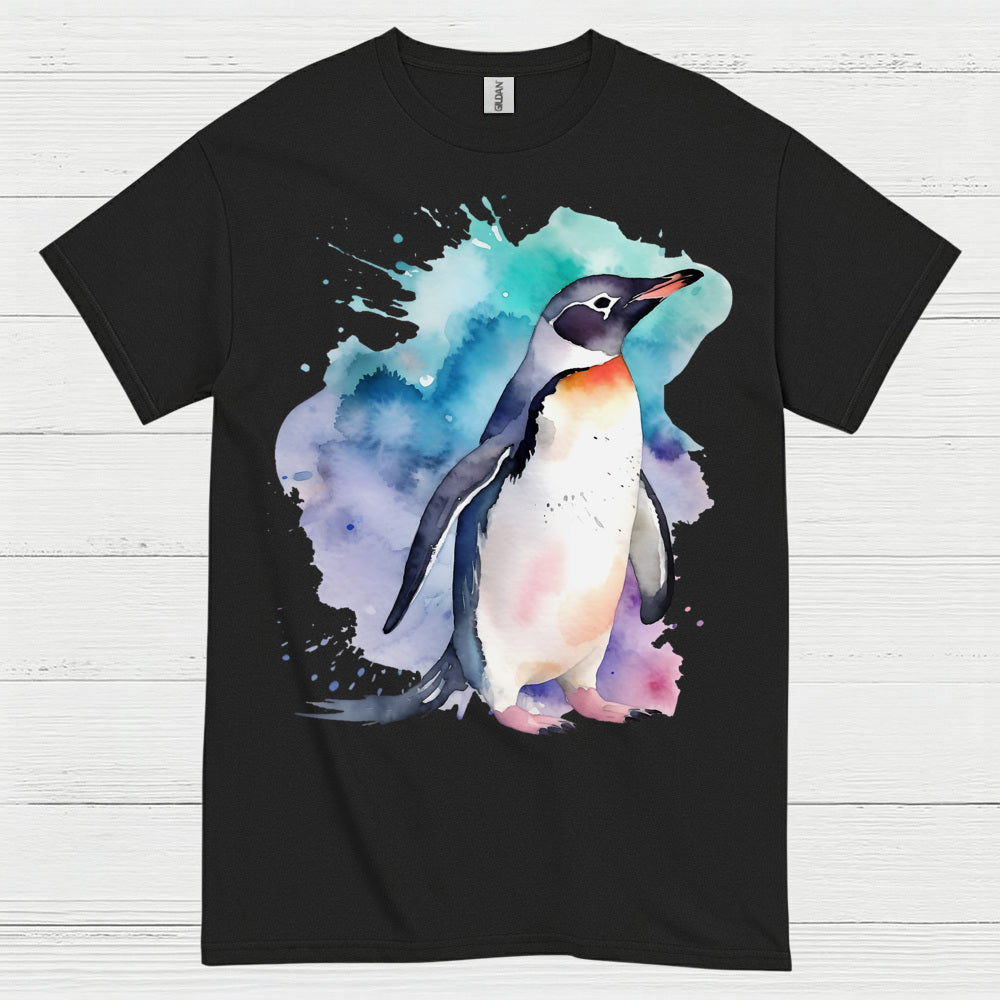 Watercolor Penguin Artistic Animal Graphic T Shirt