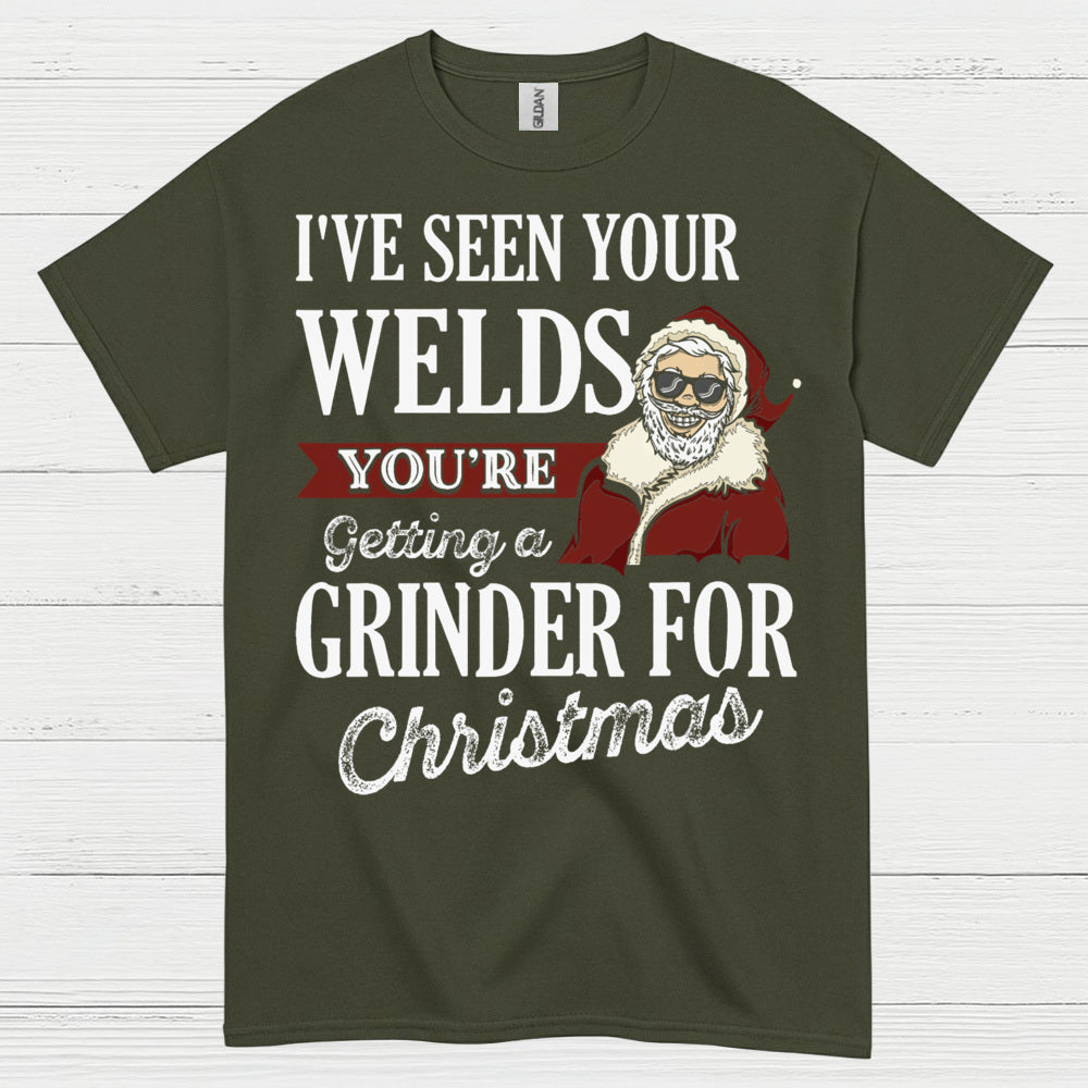 Grinder For Christmas Welding T Shirt