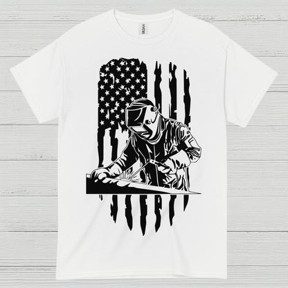 American Flag Welder T Shirt
