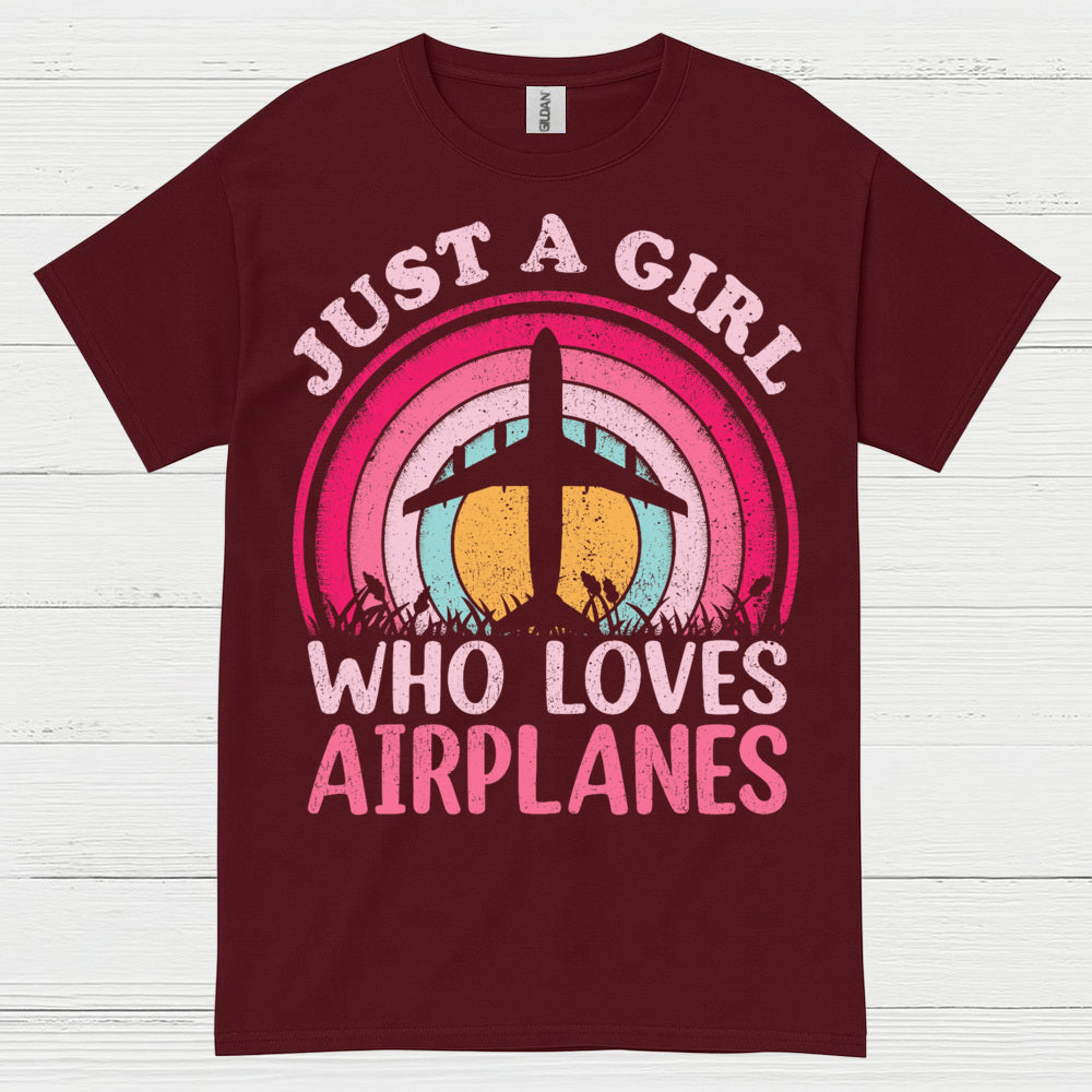 Just A Girl Who Loves Airplanes T Shirt