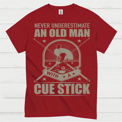 Old Man With Cue Stick Billiards T Shirt