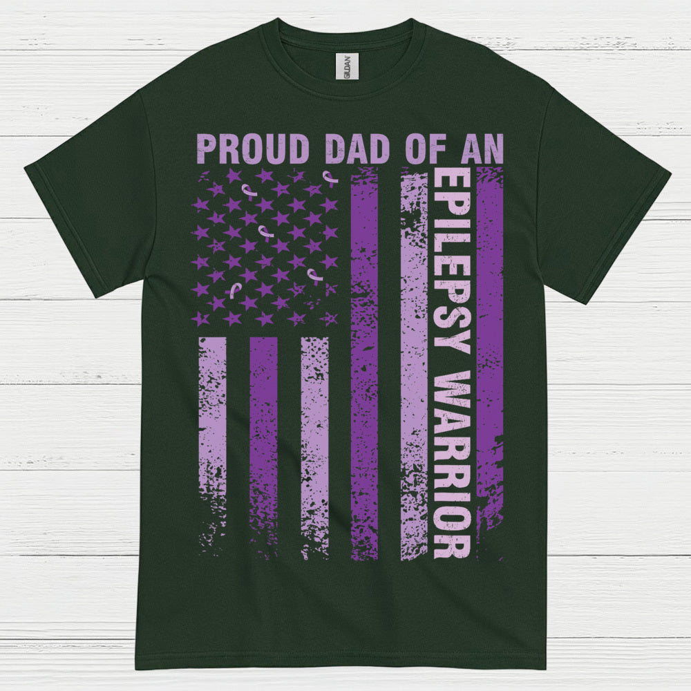 Proud Dad Epilepsy Warrior Flag T Shirt