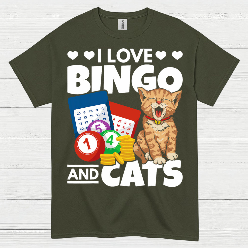 I Love Bingo And Cats T Shirt