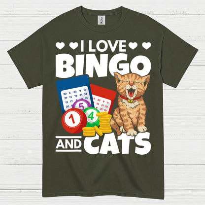 I Love Bingo And Cats T Shirt