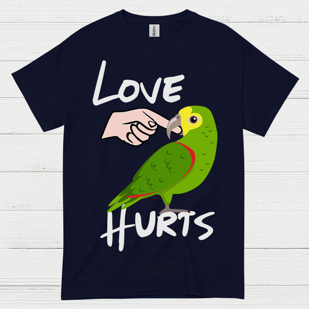 Love Hurts Funny Parrot T Shirt