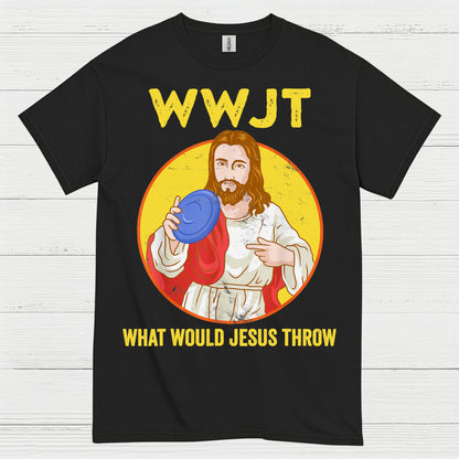 WWJT What Would Jesus Throw Disc Golf T Shirt