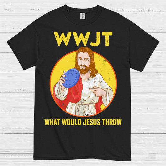 WWJT What Would Jesus Throw Disc Golf T Shirt