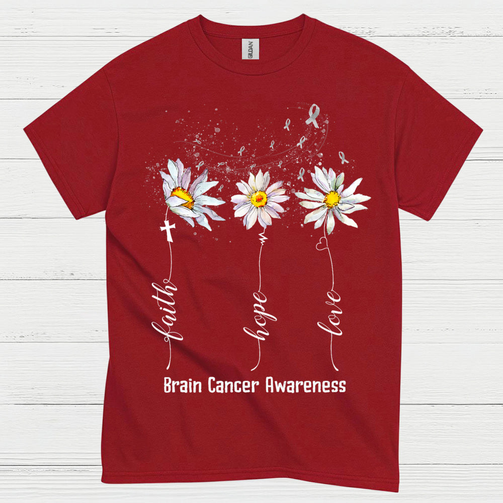 Faith Hope Love Brain Cancer Awareness T Shirt