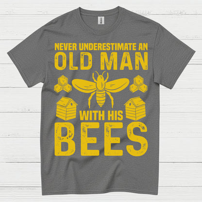 Never Underestimate An Old Man Bees T Shirt