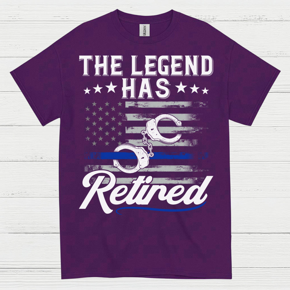 Retired Police Legend Thin Blue Line T Shirt