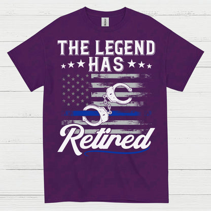 Retired Police Legend Thin Blue Line T Shirt
