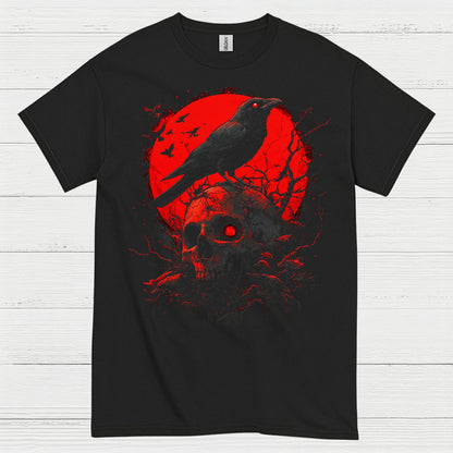 Dark Raven Skull Gothic T Shirt