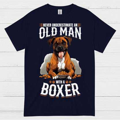 Never Underestimate Old Man Boxer T Shirt