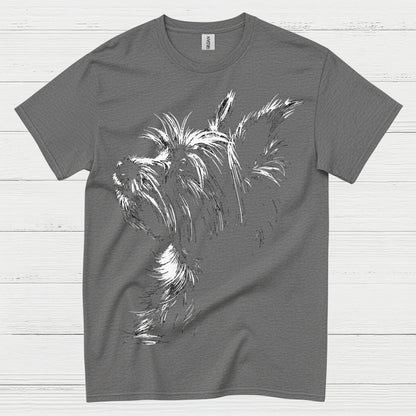 Minimal Dog Sketch Portrait T Shirt