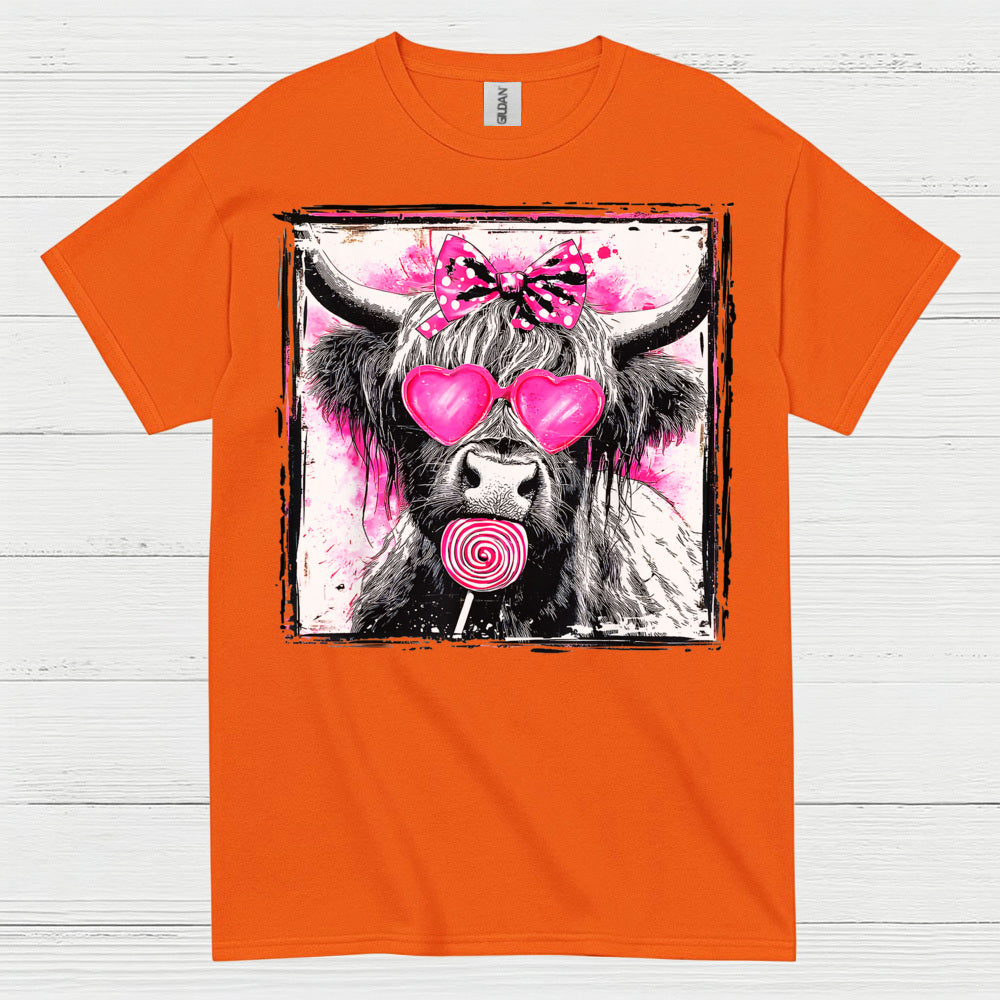 Cute Cow Heart Glasses T Shirt