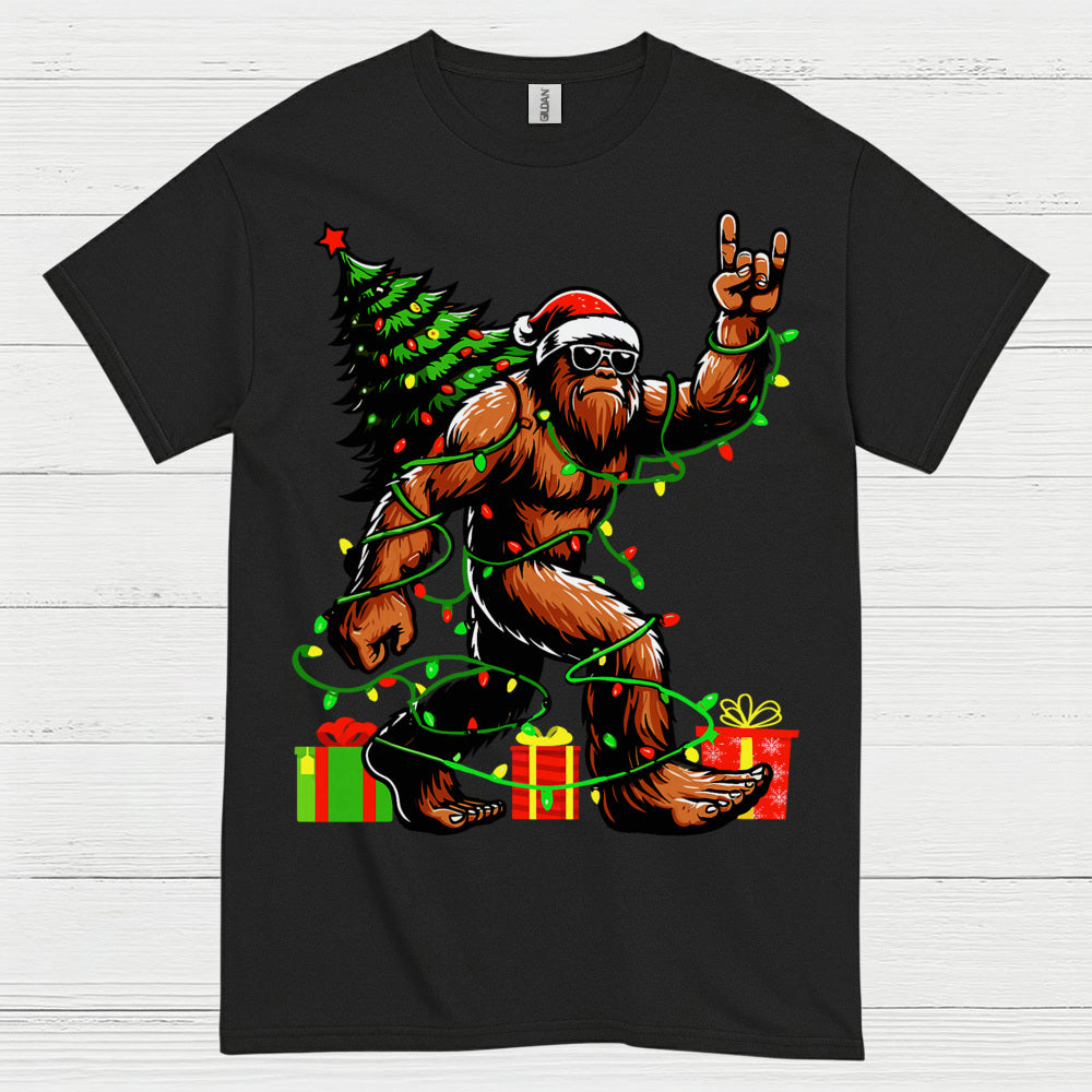 Rocking Christmas Bigfoot T Shirt