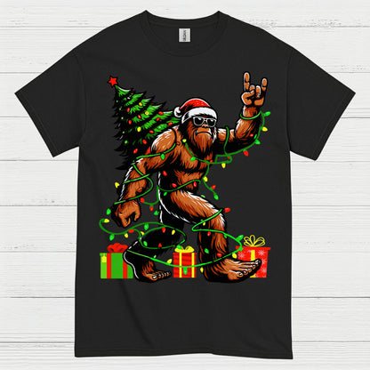 Rocking Christmas Bigfoot T Shirt