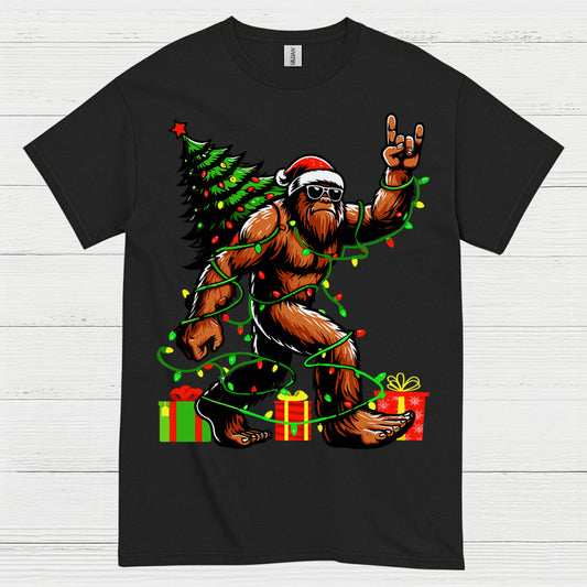 Rocking Christmas Bigfoot T Shirt