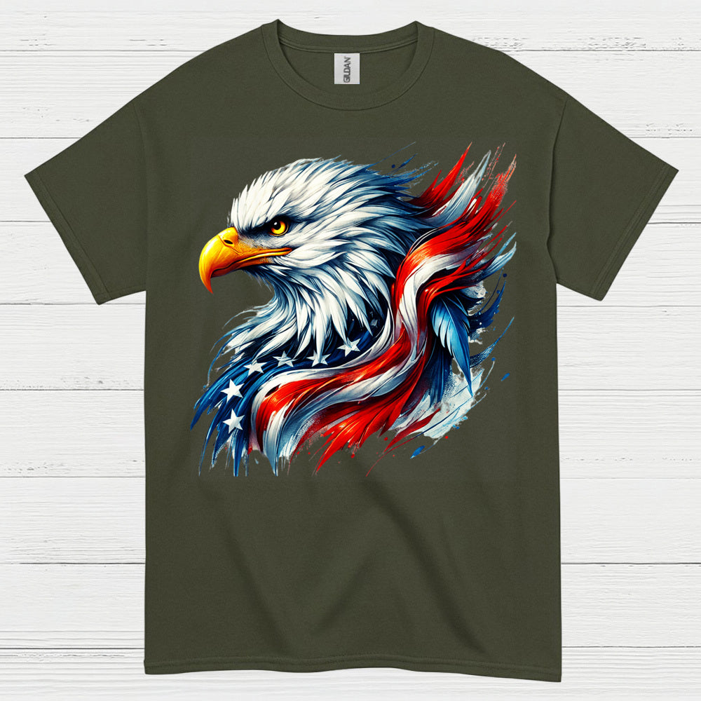 American Bald Eagle Patriotic Brush Freedom T Shirt