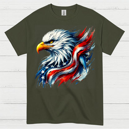 American Bald Eagle Patriotic Brush Freedom T Shirt