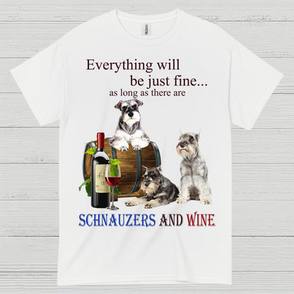 Schnauzers And Wine Funny Dog Lover T Shirt