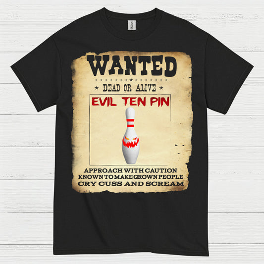 Evil Ten Pin Wanted Poster T Shirt
