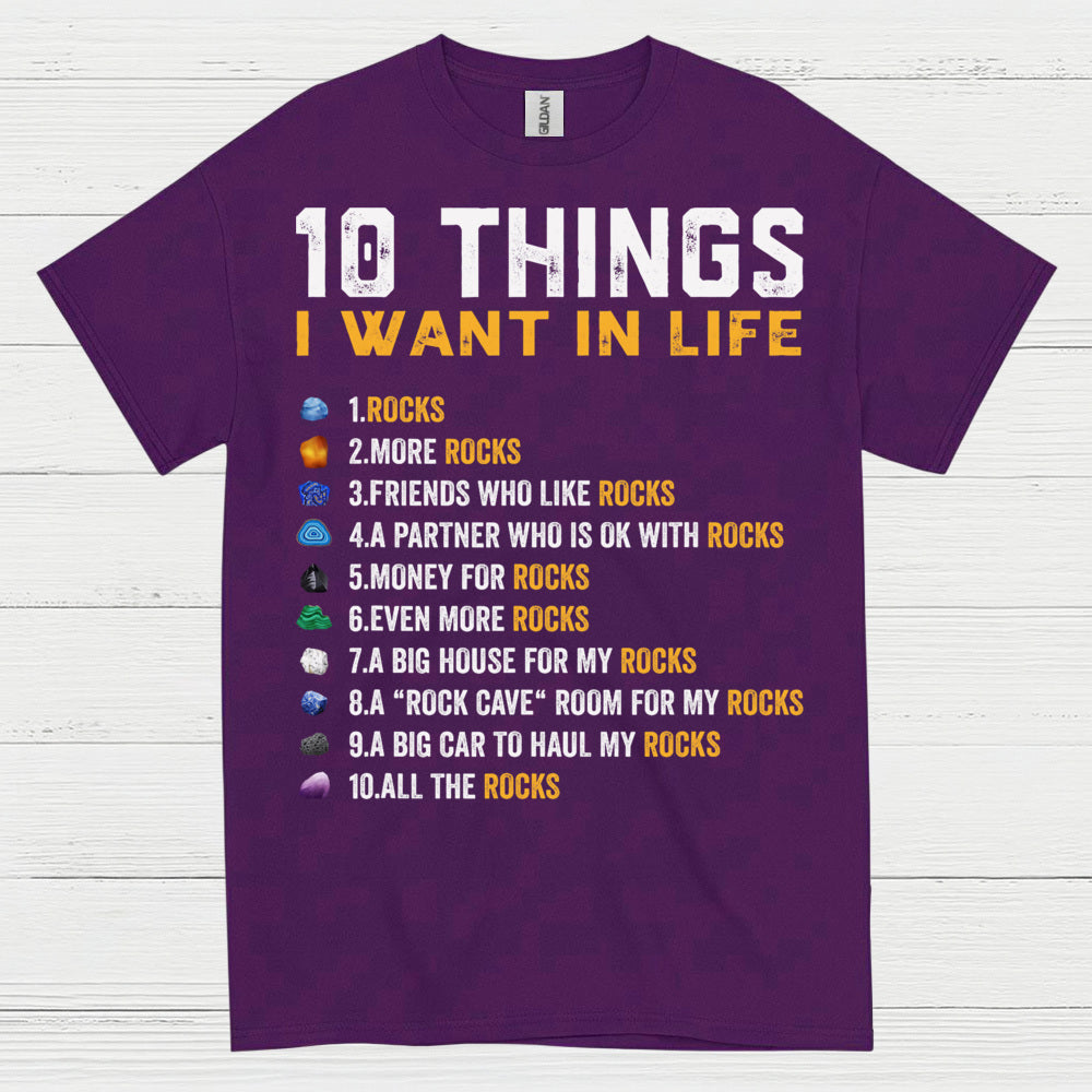 10 Things I Want In Life Rock T Shirt