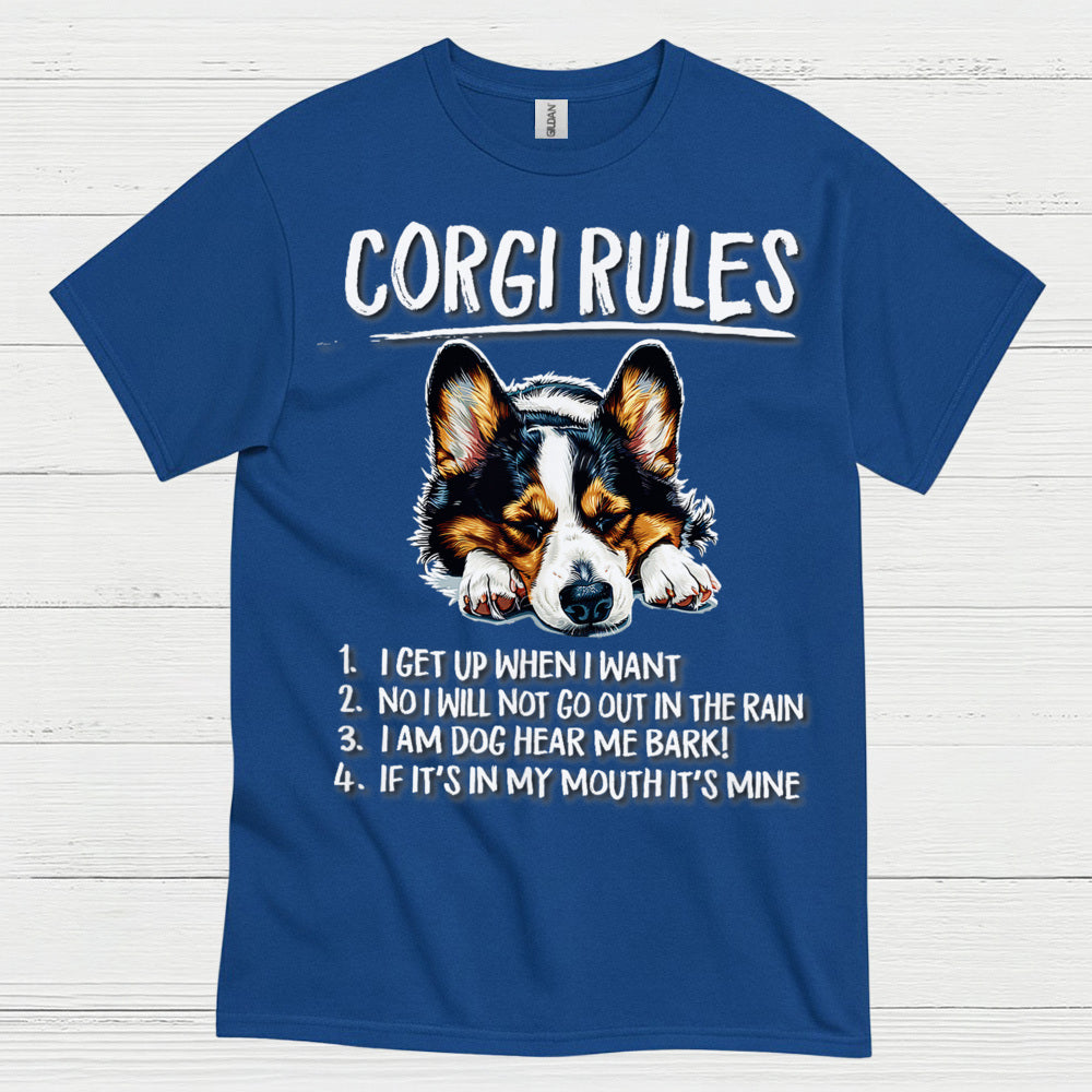 Corgi Rules Funny Dog T Shirt