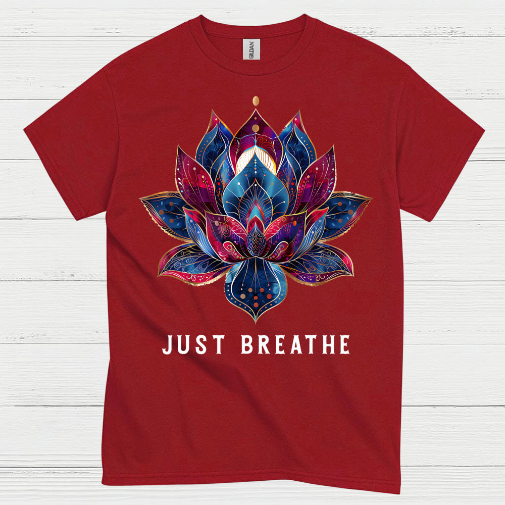Just Breathe Lotus Yoga T Shirt