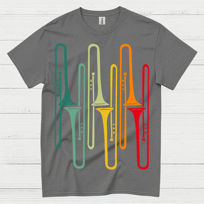 Retro Trombone Colors T Shirt