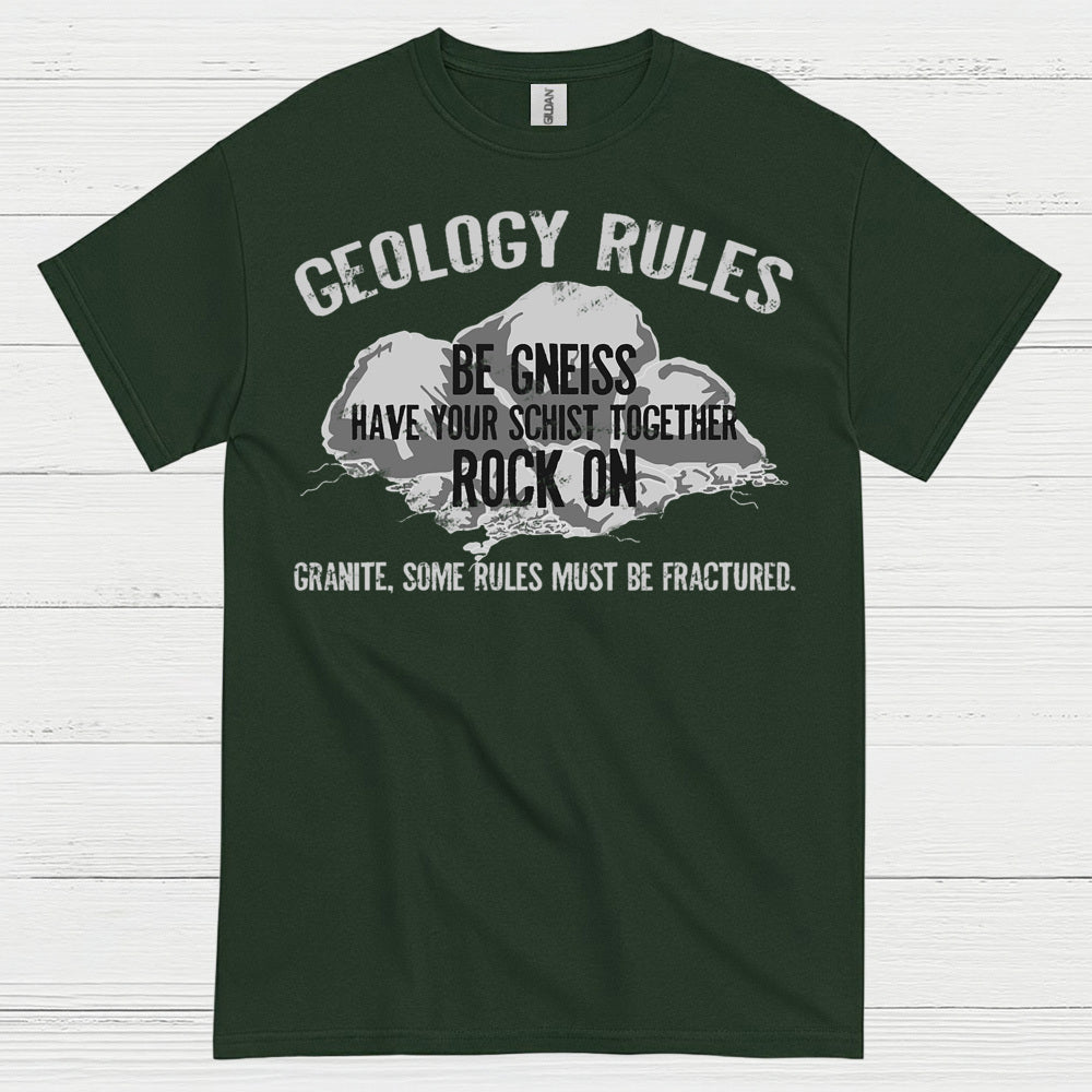 Geology Rules Rock On T Shirt
