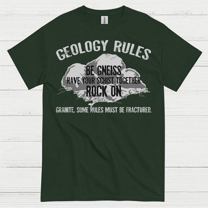 Geology Rules Rock On T Shirt