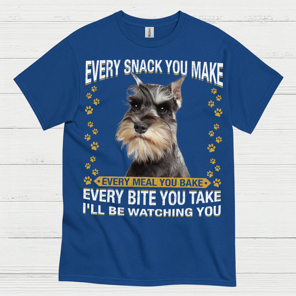 Funny Schnauzer Watching You Snack T Shirt