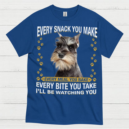 Funny Schnauzer Watching You Snack T Shirt