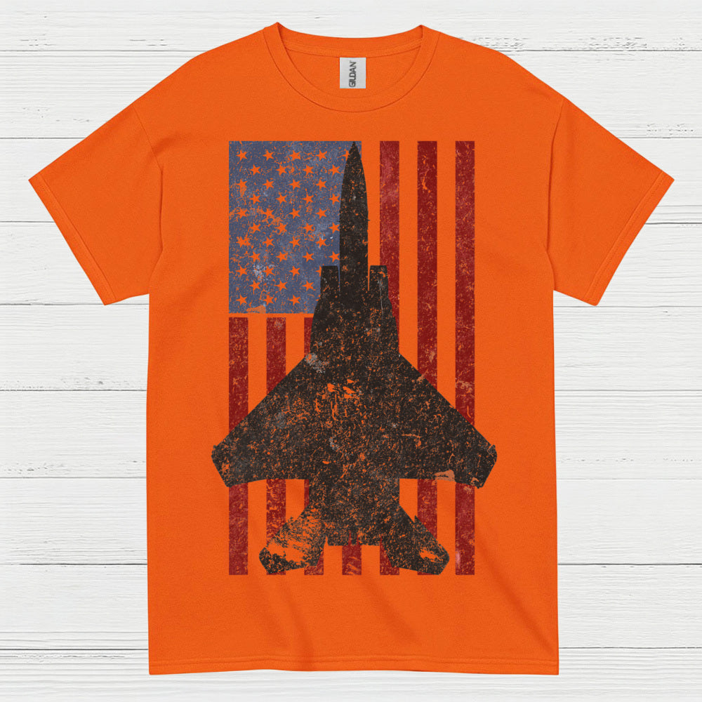 American Fighter Jet Patriotic Flag Veteran T Shirt