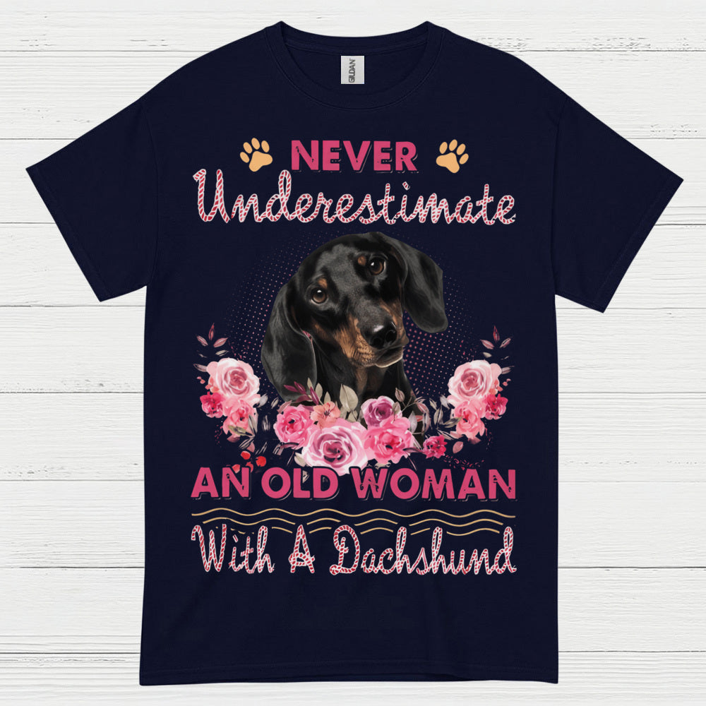 My Heart Belongs To My An Old Woman With A Dachshund T Shirt