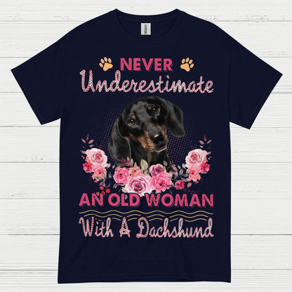 My Heart Belongs To My An Old Woman With A Dachshund T Shirt