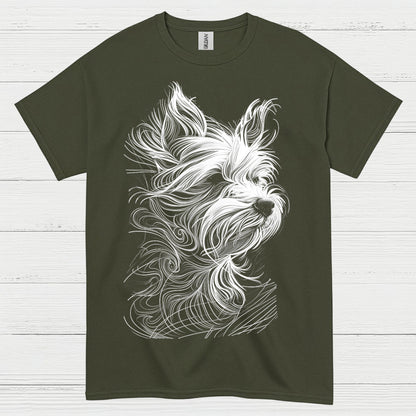 Artistic Dog Line Portrait T Shirt