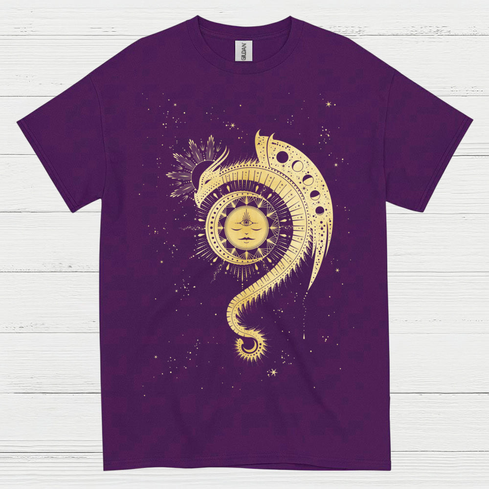Golden Cosmic Dragon T Shirt