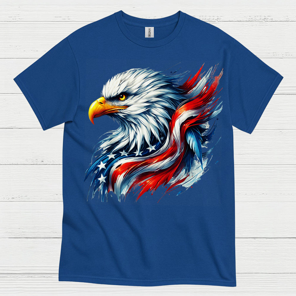 American Bald Eagle Patriotic Brush Freedom T Shirt