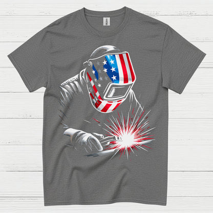 American Flag Welding T Shirt