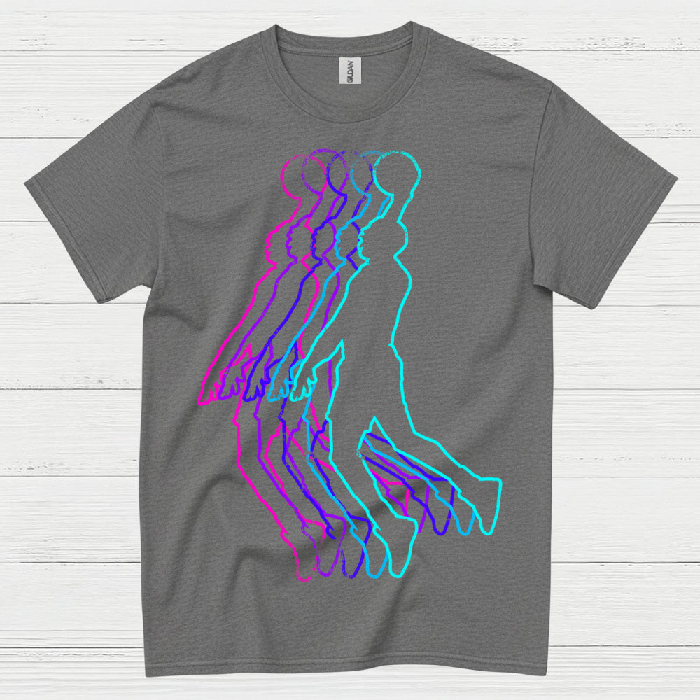 Retro Neon Basketball Player T Shirt