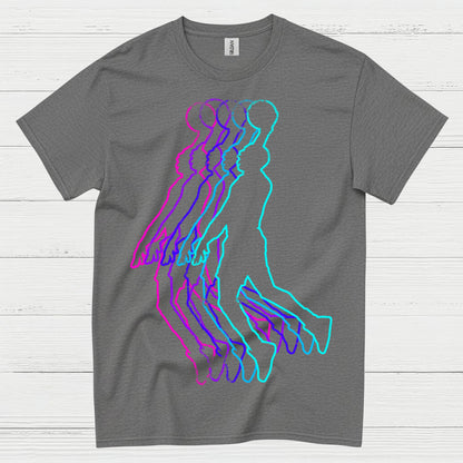 Retro Neon Basketball Player T Shirt