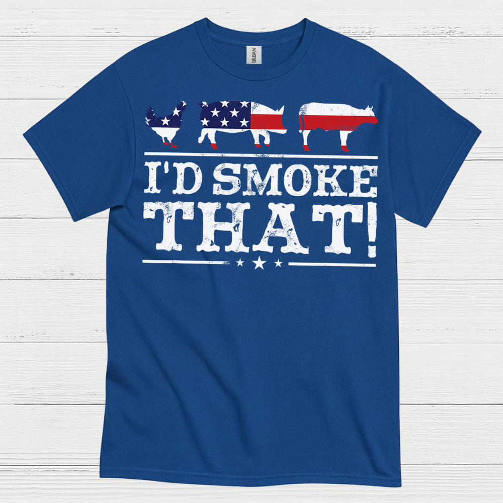 Id Smoke That Patriotic BBQ Grilling T Shirt