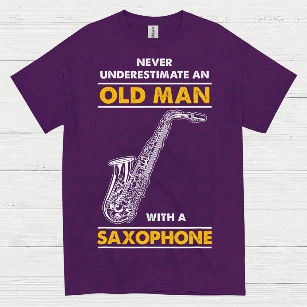 Never Underestimate An Old Man Saxophone T Shirt