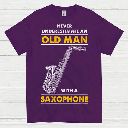 Never Underestimate An Old Man Saxophone T Shirt