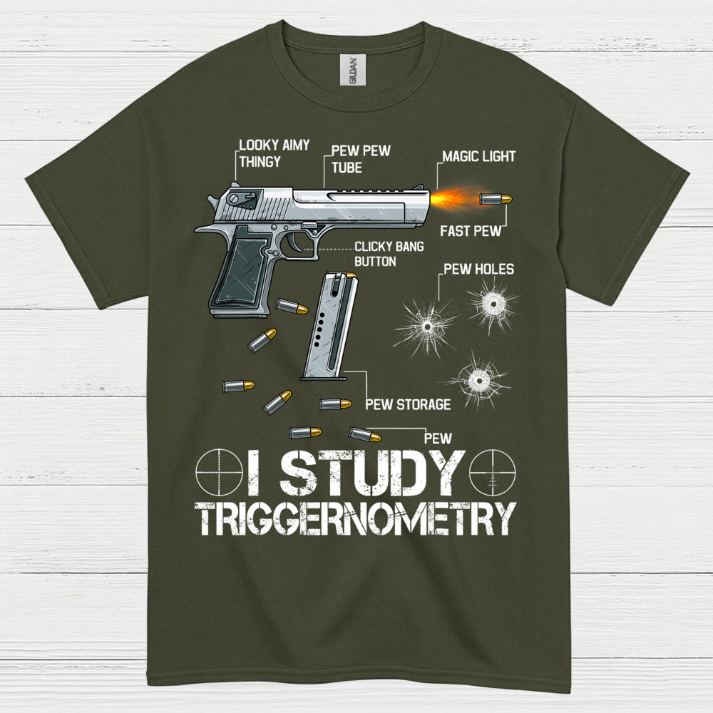 I Study Triggernometry Pew Anatomy Humor T Shirt